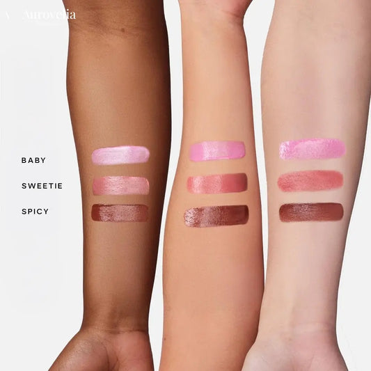 Dew Blush Trio Gift Set, Baby, Sweetie, & Spicy (3 Ct) | Hydrating Liquid Cream Blush Stick with Skin-Loving Formula, Blendable, Dewy Blush Set for a Natural, Streak-Free Cheek Tint - Aurovelia Beauty