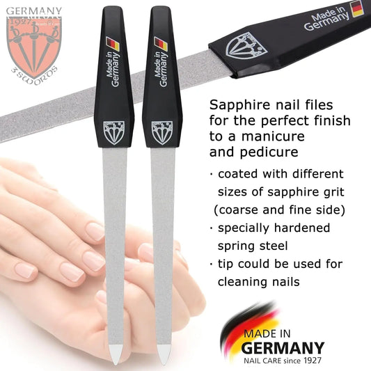 - Sapphire Metal Nail File Set 2 Pieces with 1 PIECE 3-Way Nail Buffer – Nail Care Made in Solingen/Germany - Aurovelia Beauty