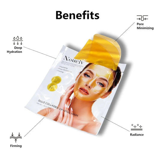 24K Gold Bio Collagen Face Mask, Hydrating Bio Collagen Mask Overnight Collagen Mask Hydrating Collagen Real Deep Mask Skin (34G X2Ea) - Aurovelia Beauty