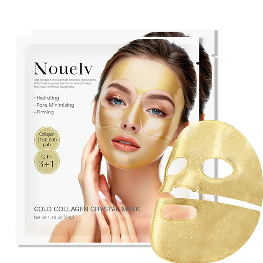 24K Gold Bio Collagen Face Mask, Hydrating Bio Collagen Mask Overnight Collagen Mask Hydrating Collagen Real Deep Mask Skin (34G X2Ea) - Aurovelia Beauty