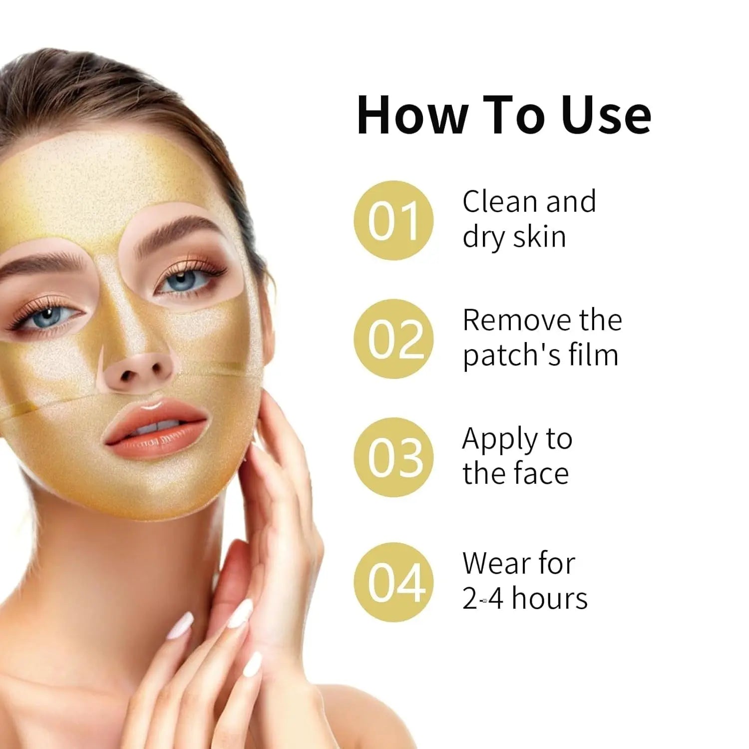 24K Gold Bio Collagen Face Mask, Hydrating Bio Collagen Mask Overnight Collagen Mask Hydrating Collagen Real Deep Mask Skin (34G X2Ea) - Aurovelia Beauty