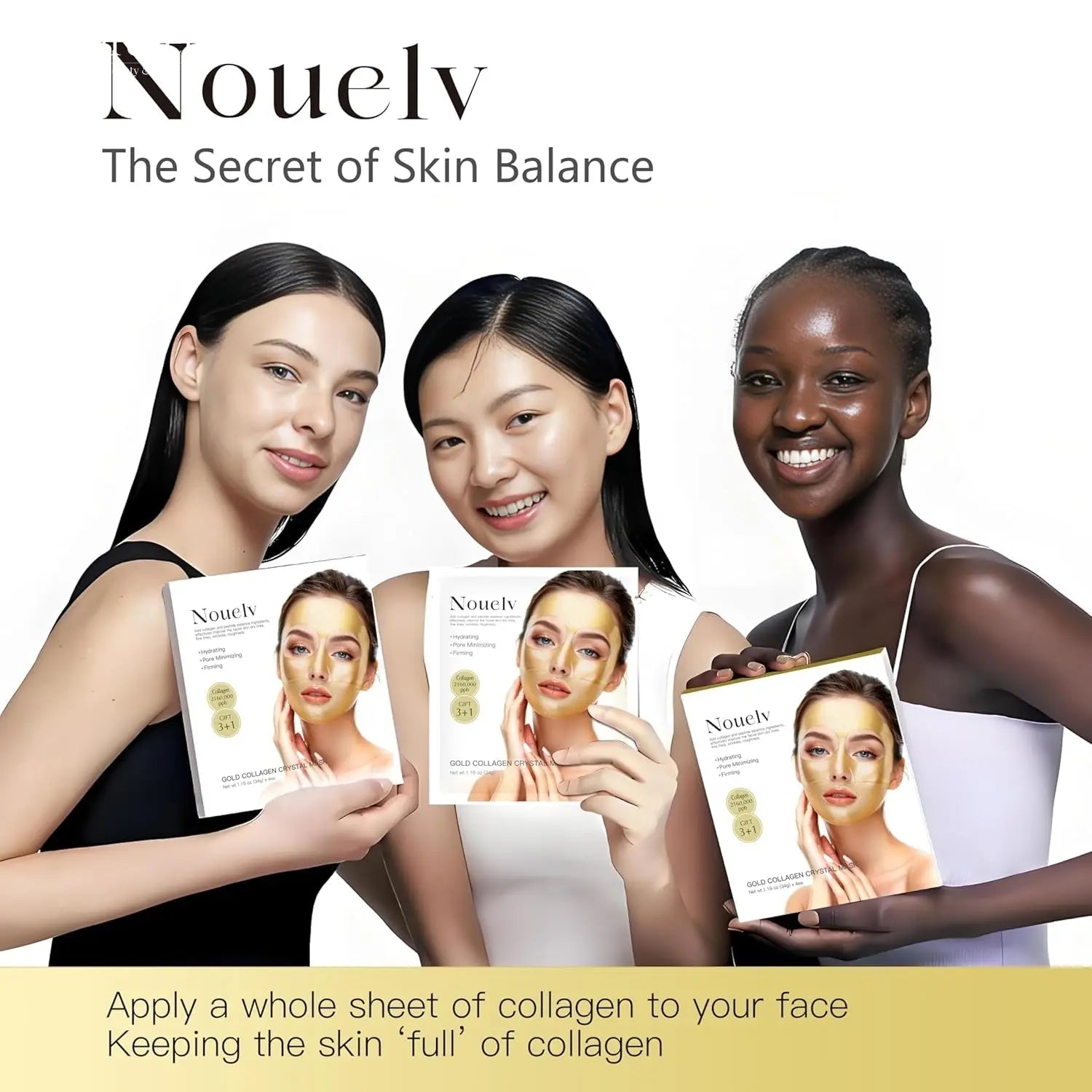 24K Gold Bio Collagen Face Mask, Hydrating Bio Collagen Mask Overnight Collagen Mask Hydrating Collagen Real Deep Mask Skin (34G X2Ea) - Aurovelia Beauty