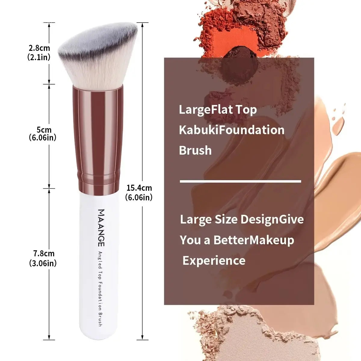 2PCS Foundation Makeup Brush Set Flat Angled Kabuki Powder Blush Brush for Liquid Soft Bristles Cosmetic Makeup Tools - Aurovelia Beauty