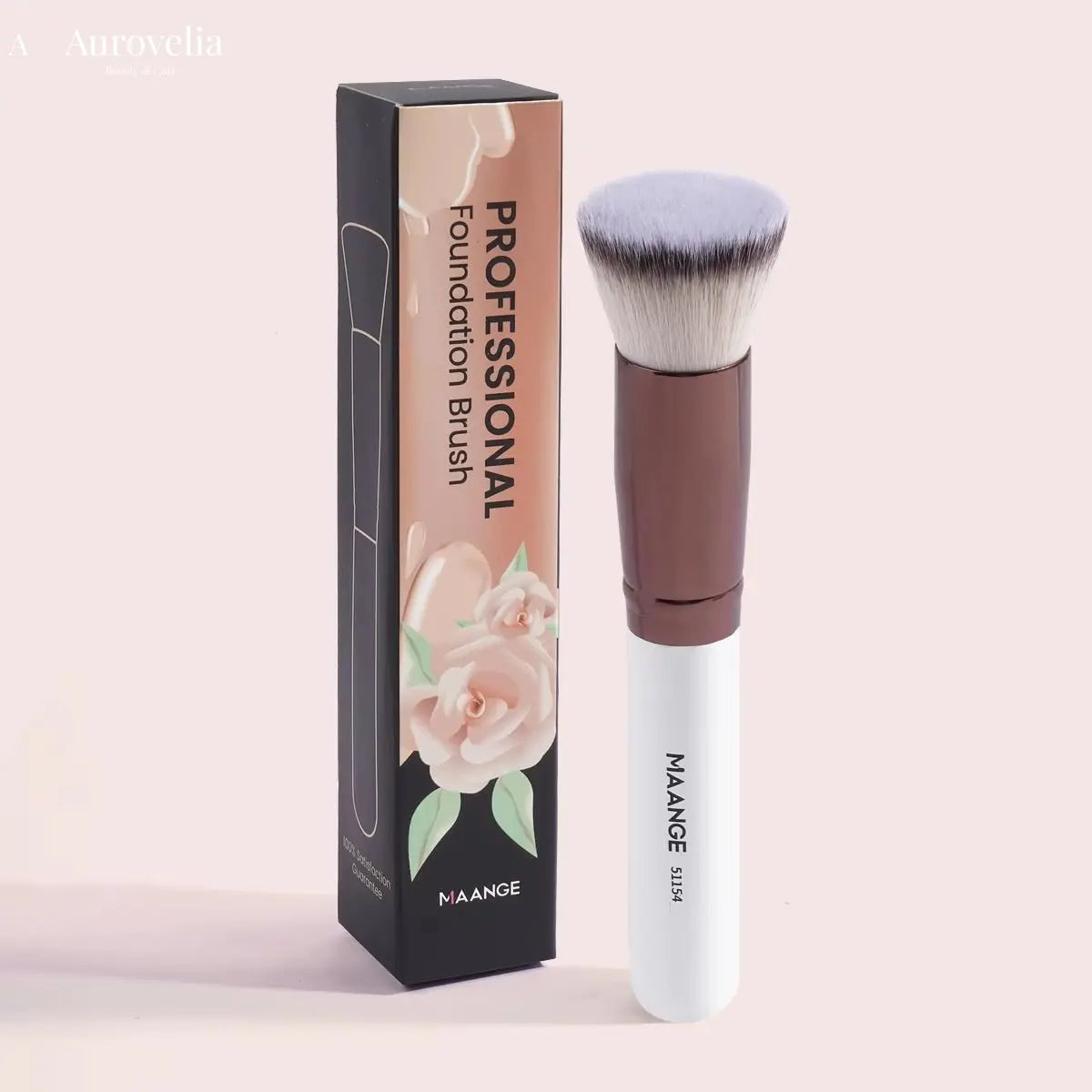 2PCS Foundation Makeup Brush Set Flat Angled Kabuki Powder Blush Brush for Liquid Soft Bristles Cosmetic Makeup Tools - Aurovelia Beauty