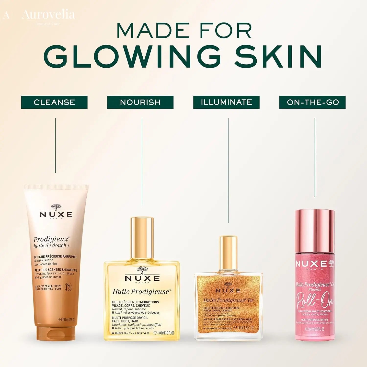 NUXE Huile Prodigieuse Shimmer Body Oil for Skin & Hair