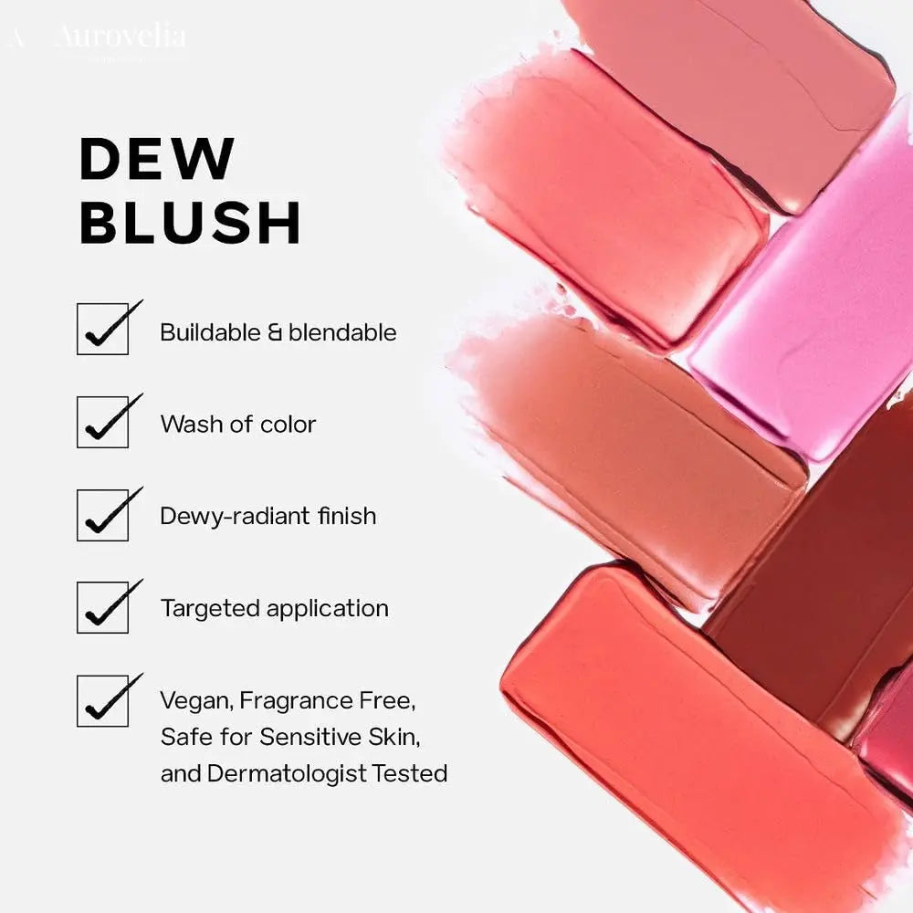 Dew Blush Trio Gift Set, Baby, Sweetie, & Spicy (3 Ct) | Hydrating Liquid Cream Blush Stick with Skin-Loving Formula, Blendable, Dewy Blush Set for a Natural, Streak-Free Cheek Tint - Aurovelia Beauty