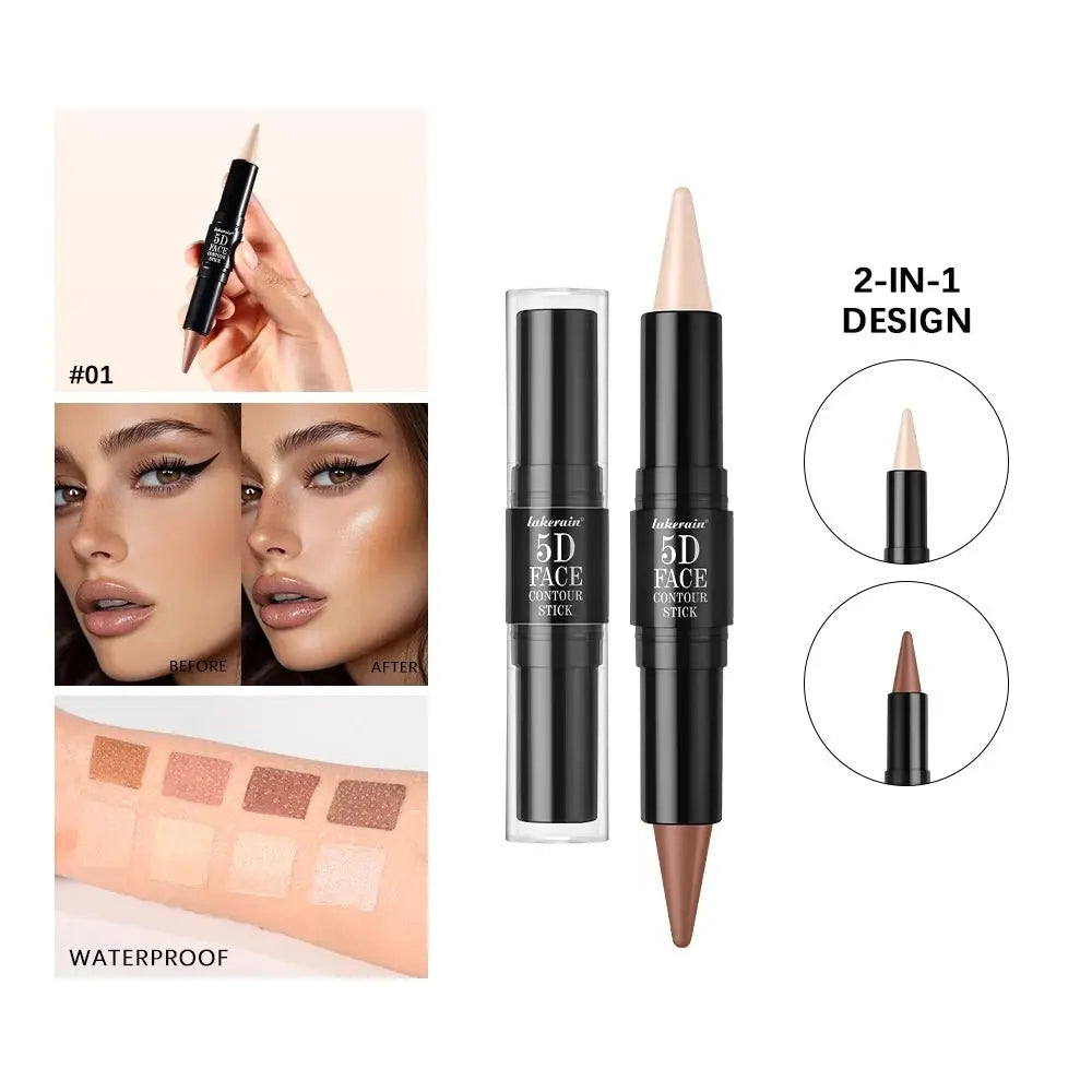 Dual-Ended Waterproof Contour Stick - Long-Lasting 12-Hour Wear - Aurovelia Beauty