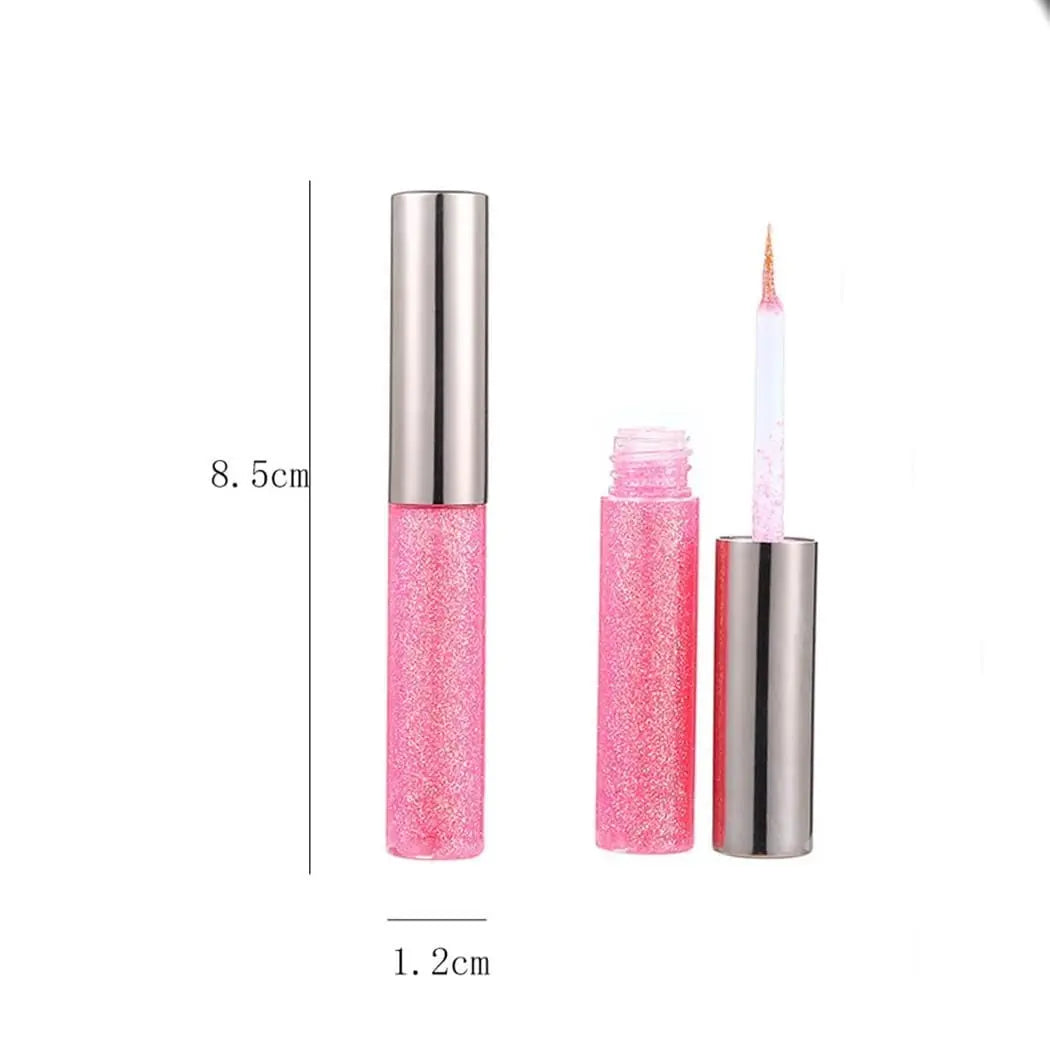 Glitter Liquid Eyeliner Shimmer Eye Liner Metallic Cosplay Eyeshadow Cosmetics for Women and Girls Pack of 1 (B-Pink) - Aurovelia Beauty
