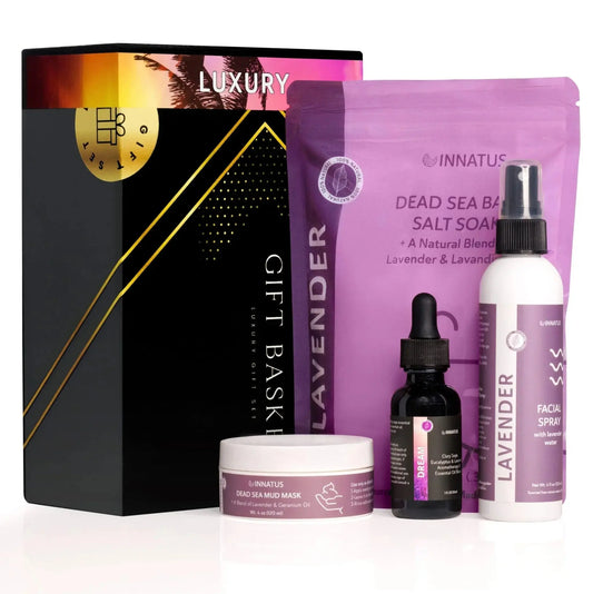 Luxury Dead Sea Spa Gift Set - Bath Salt, Facial Spray, Mud Mask & Essential Oil - Aromatherapy & Skincare Collection for Relaxation, Hydration & Detox - Perfect Self-Care Gift for Women & Men - Aurovelia Beauty