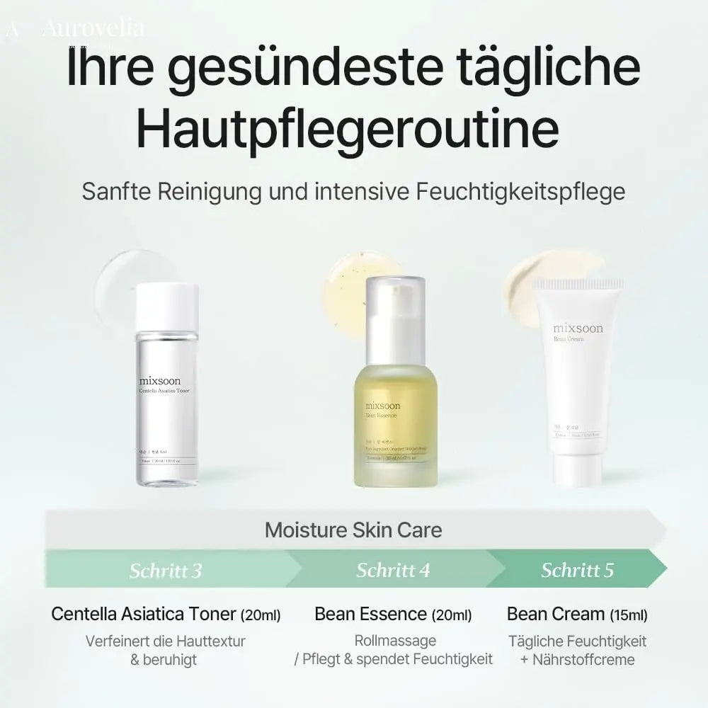 Pure Glow Essentials Set - 5-Step Skincare Kit - Travel Kit, Travel Size Kit, Hydrating Skincare Gift Set (15Ml*1+20Ml*3+30Ml*1) Korean Glass Skin Care - Aurovelia Beauty