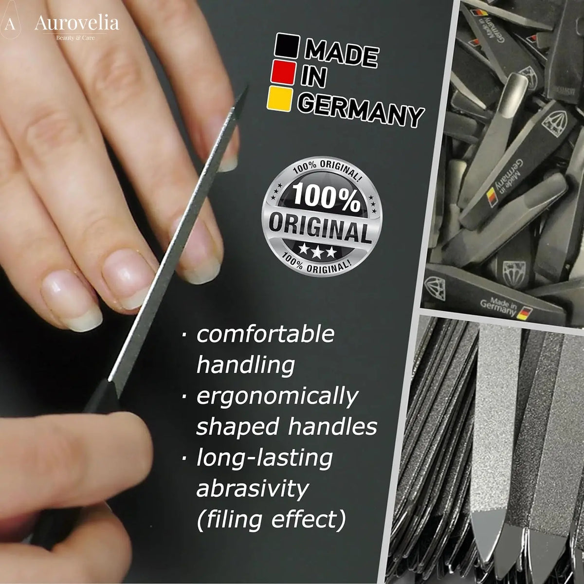 - Sapphire Metal Nail File Set 2 Pieces with 1 PIECE 3-Way Nail Buffer – Nail Care Made in Solingen/Germany - Aurovelia Beauty