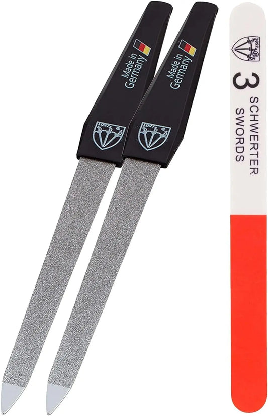 - Sapphire Metal Nail File Set 2 Pieces with 1 PIECE 3-Way Nail Buffer – Nail Care Made in Solingen/Germany - Aurovelia Beauty