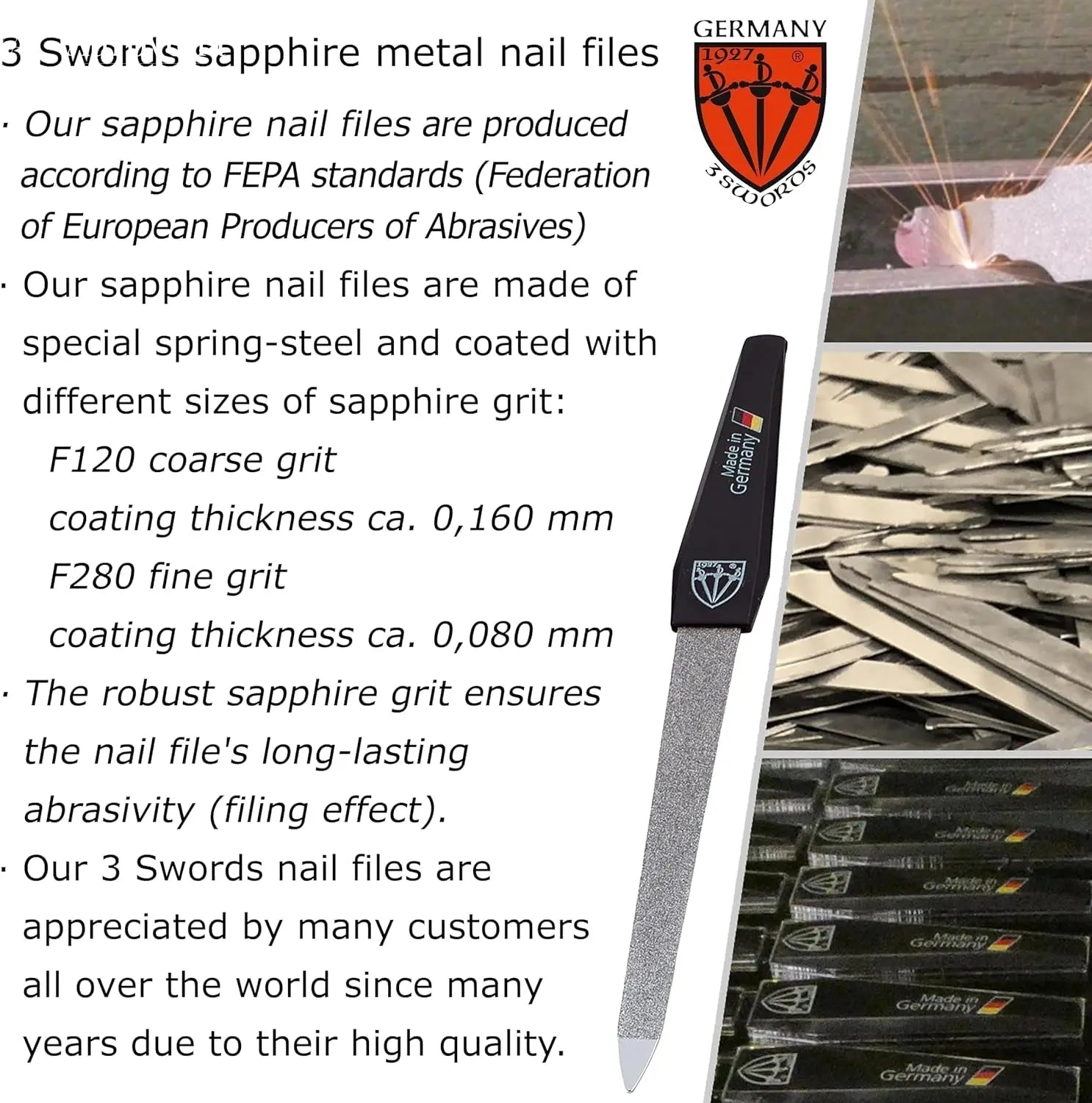 - Sapphire Metal Nail File Set 2 Pieces with 1 PIECE 3-Way Nail Buffer – Nail Care Made in Solingen/Germany - Aurovelia Beauty